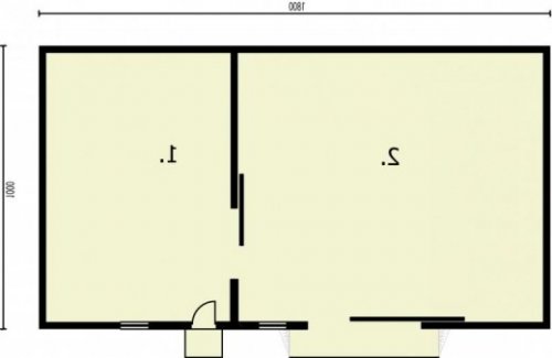 RZUT PRZYZIEMIA G241 garaż z pomieszczeniem gospodarczym - wersja lustrzana