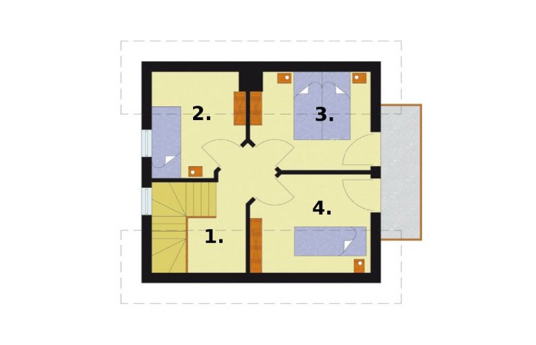 Projekt domu letniskowego ORLEAN 2 dom letniskowy z poddaszem - rzut poddasza