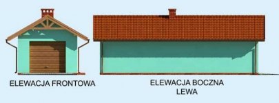 Elewacja projektu G1m bis garaż jednostanowiskowy z pomieszczeniem gospodarczym - 1