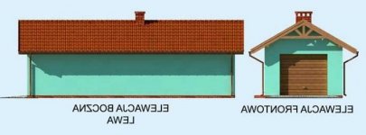 Elewacja projektu G1m bis garaż jednostanowiskowy z pomieszczeniem gospodarczym - 1 - wersja lustrzana