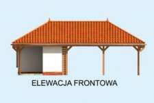 Elewacja projektu G239 wiata garażowa dwustanowiskowa z pomieszczeniem gospodarczym - 1