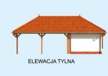 Elewacja projektu G239 wiata garażowa dwustanowiskowa z pomieszczeniem gospodarczym - 2