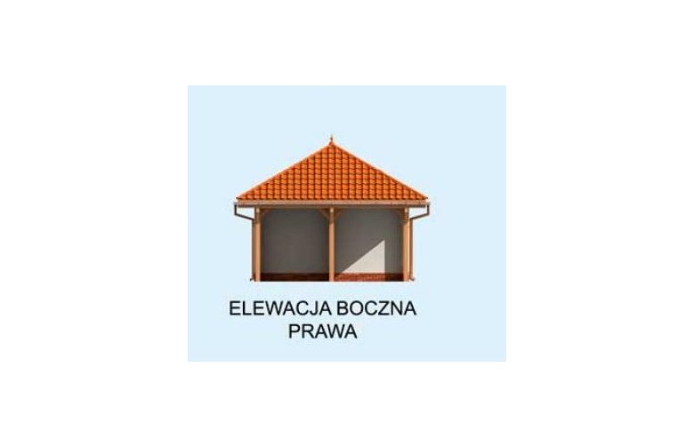 Projekt budynku gospodarczego G239 wiata garażowa dwustanowiskowa z pomieszczeniem gospodarczym - elewacja 4