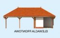 Projekt budynku gospodarczego G239 wiata garażowa dwustanowiskowa z pomieszczeniem gospodarczym - elewacja 1
