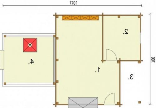 RZUT PRZYZIEMIA G53 z bali drewnianych - wersja lustrzana