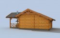 Projekt garażu G53 z bali drewnianych - wizualizacja 2