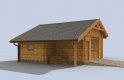 Projekt garażu G53 z bali drewnianych - wizualizacja 3