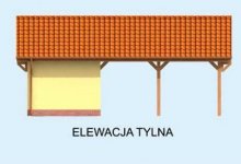 Elewacja projektu G244 garaż jednostanowiskowy z wiatą dwustanowiskową - 2