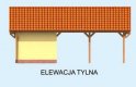 Projekt garażu G244 garaż jednostanowiskowy z wiatą dwustanowiskową - elewacja 2