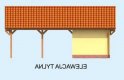 Projekt garażu G244 garaż jednostanowiskowy z wiatą dwustanowiskową - elewacja 2