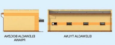 Elewacja projektu G250 garaż trzystanowiskowy z pomieszczeniami gospodarczymi - 2 - wersja lustrzana
