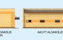 Projekt garażu G250 garaż trzystanowiskowy z pomieszczeniami gospodarczymi - elewacja 2