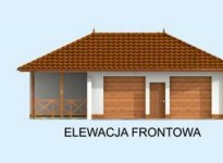 Elewacja projektu G252 garaż dwustanowiskowy z werandą - 1