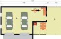 Projekt garażu G246 garaż dwustanowiskowy z tarasem - przyziemie