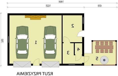 PRZYZIEMIE G247 garaż dwustanowiskowy z pomieszczeniami gospodarczymi i werandą - wersja lustrzana