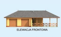 Elewacja projektu G248 garaż dwustanowiskowy z werandą - 1