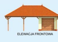 Elewacja projektu G249 garaż jednostanowiskowy z wiatą - 1