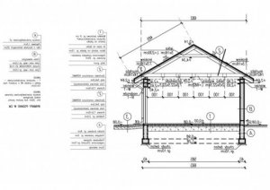 Przekrój projektu G255 garaż dwustanowiskowy z pomieszczeniem gospodarczym i altaną w wersji lustrzanej