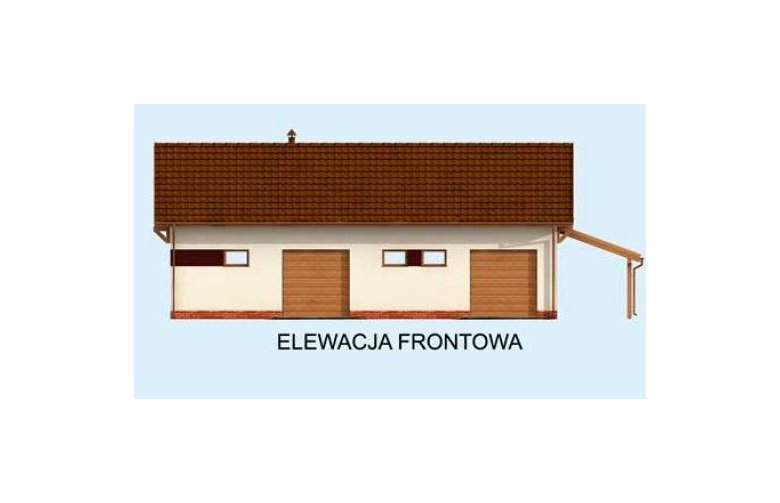 Projekt garażu G260 garaż z pomieszczeniem garażowo / magazynowym - elewacja 1