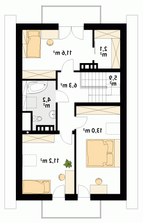 Rzut projektu Agawa 2 - wersja lustrzana