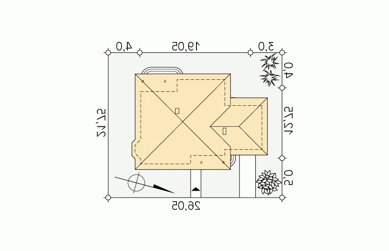 Projekt domu dwurodzinnego Zośka 3 - Usytuowanie - wersja lustrzana