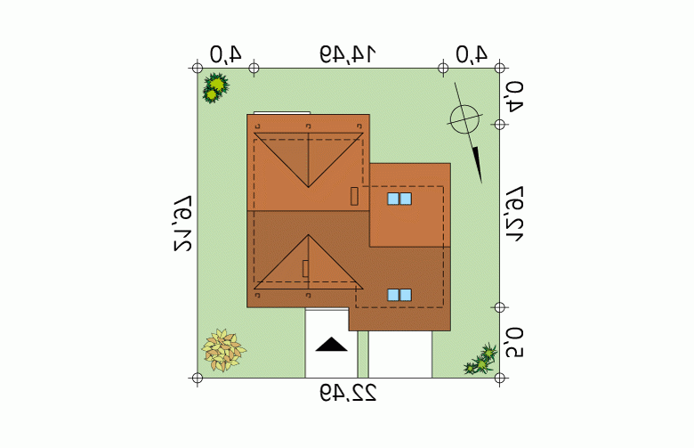 Projekt domu wielorodzinnego Uwertura 3 - Usytuowanie - wersja lustrzana