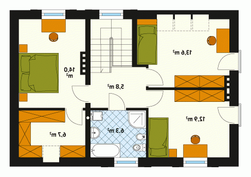 Rzut projektu Vigo 2 - wersja lustrzana