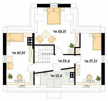 Rzut projektu Olaf - wersja lustrzana