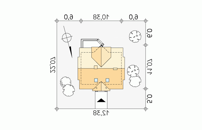 Projekt domu z bala Maciejka dr-S - Usytuowanie - wersja lustrzana