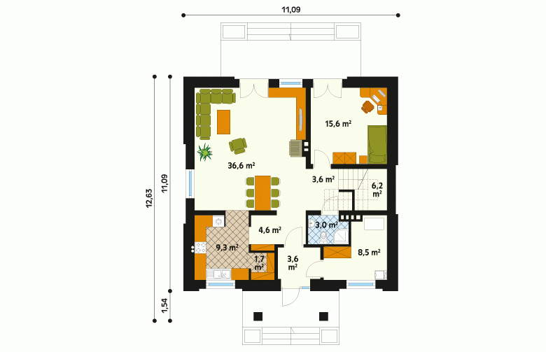 Projekt domu tradycyjnego Kos 2 - 