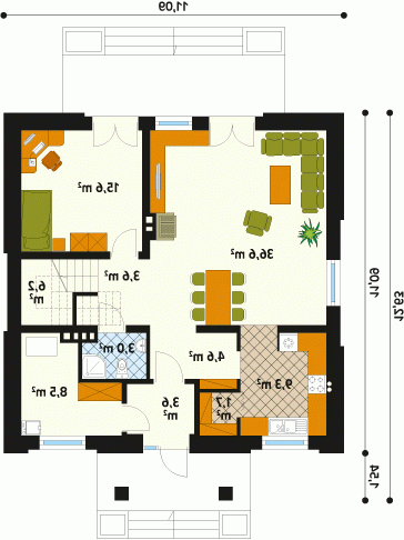 Rzut projektu Kos 2 - wersja lustrzana