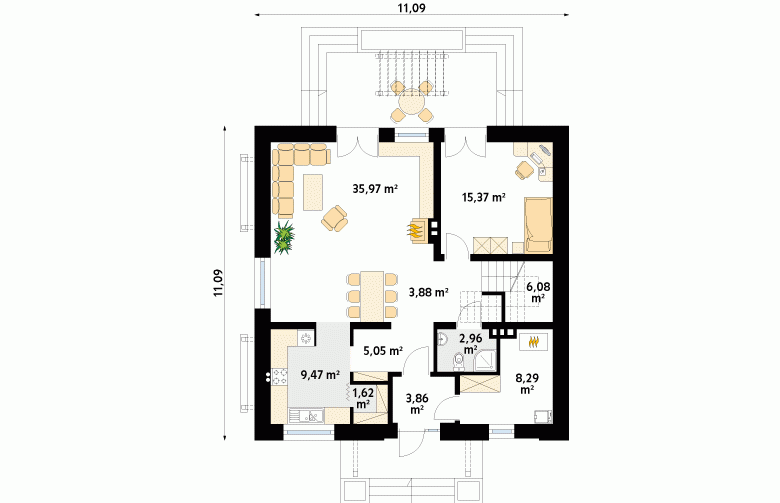 Projekt domu tradycyjnego Kos - 