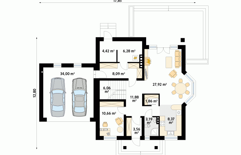 Projekt domu tradycyjnego Wilga 3 - 