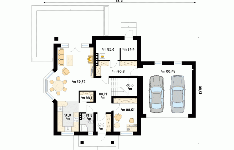 Projekt domu tradycyjnego Wilga 3 - 