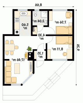 Rzut projektu Szyper 6 dr-S - wersja lustrzana