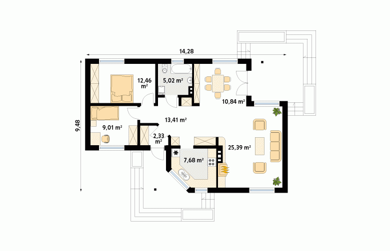 Projekt domu z bala Szyper 8 dr-S - 