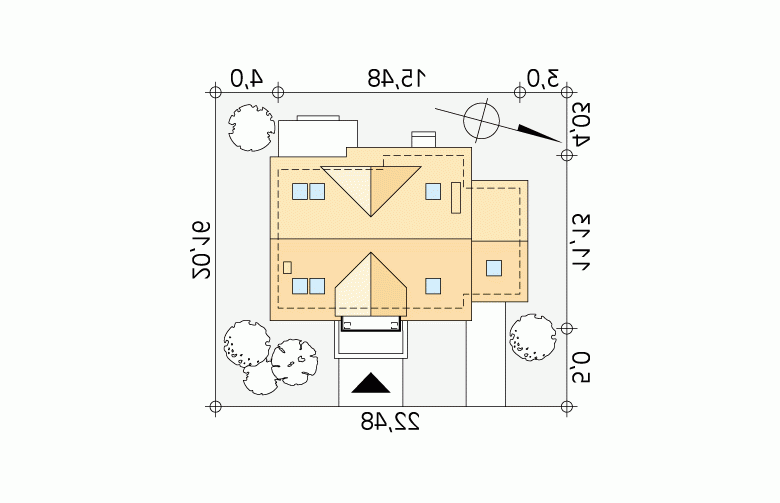 Projekt domu wielorodzinnego Dudek 4 - Usytuowanie - wersja lustrzana