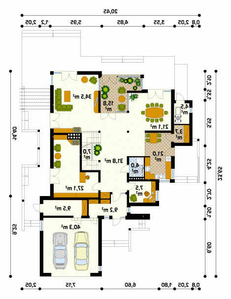 Rzut projektu Freya 2 - wersja lustrzana