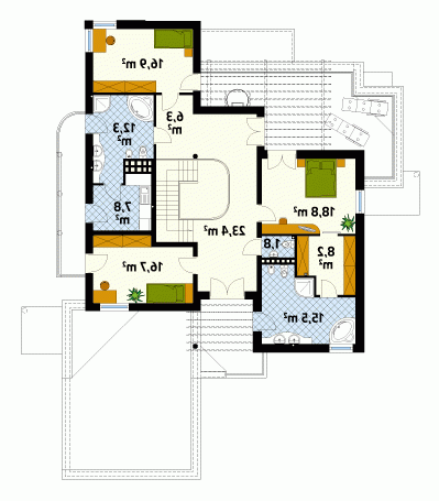 Rzut projektu Freya 2 - wersja lustrzana