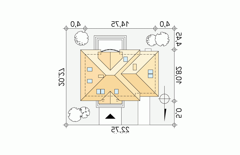 Projekt domu tradycyjnego Szafran 4 - Usytuowanie - wersja lustrzana