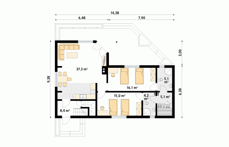 Projekt domu z bala Szyper 10 dr-ST - 