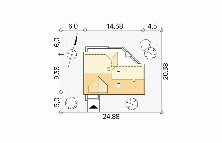 Projekt domu z bala Szyper 10 dr-ST - Usytuowanie