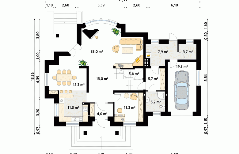 Projekt domu wielorodzinnego Bachus 4 - 