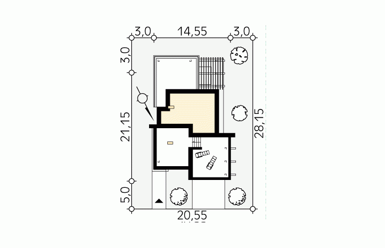 Projekt domu szkieletowego Horus - Usytuowanie