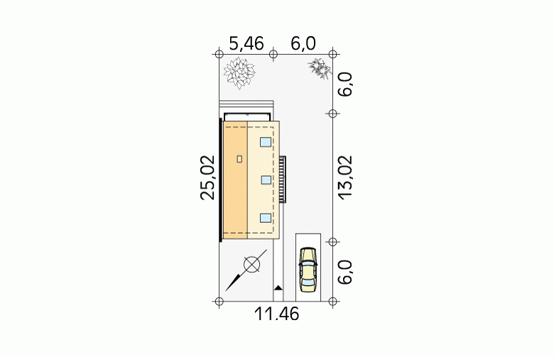 Projekt domu z bala Miś dr-ST - Usytuowanie