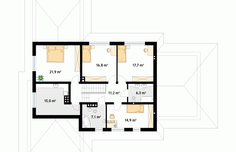 Projekt domu szkieletowego Bursztyn 2 - 