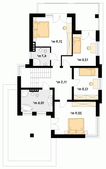 Rzut projektu Aplauz - wersja lustrzana