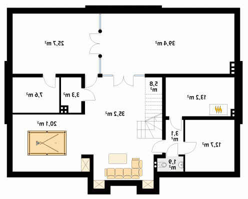 Rzut projektu Amadeusz - wersja lustrzana