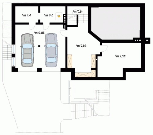 Rzut projektu Amber 3 - wersja lustrzana