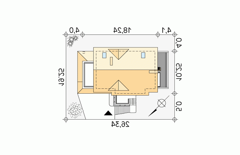 Projekt domu tradycyjnego Amber 3 - Usytuowanie - wersja lustrzana